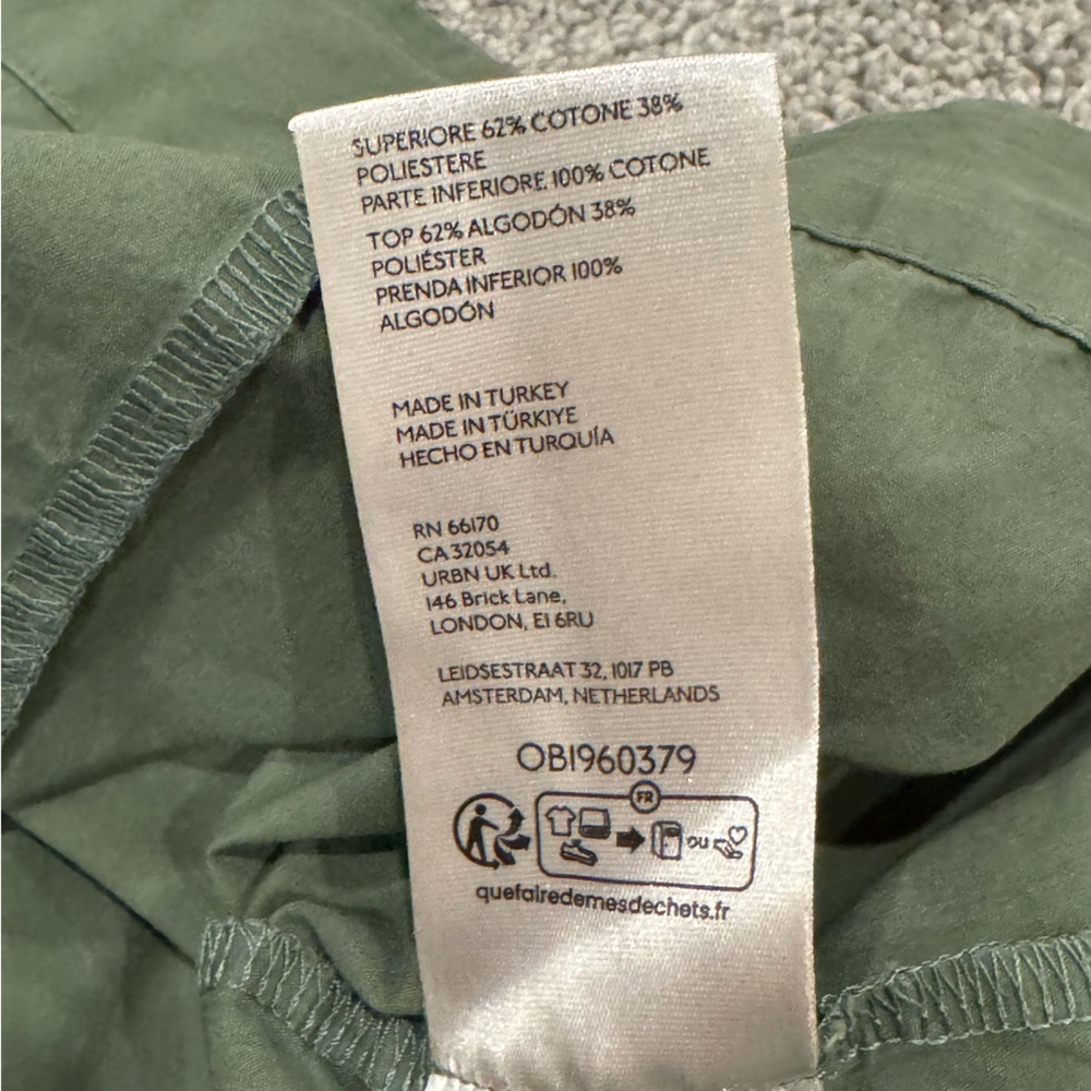 Anthropologie Pilcro Short Sleeve Sweatshirt mini dress Size Small Moss Green - Picture 12 of 12